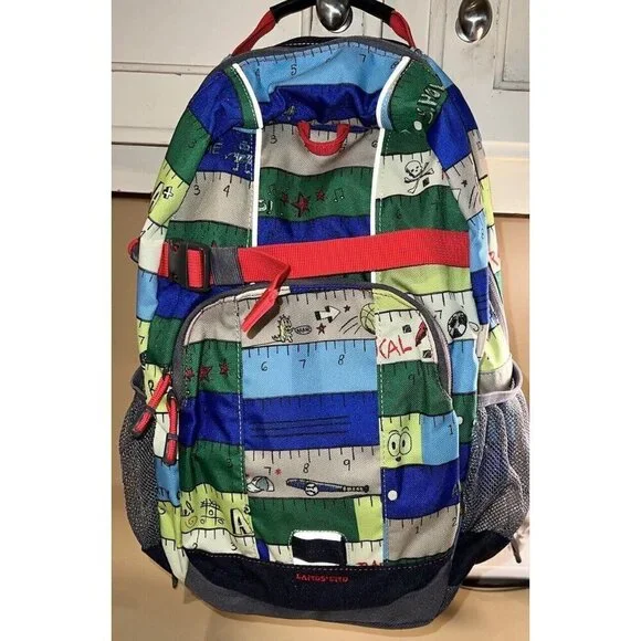 Lands End Kids Backpack Rulers Monsters Baseball Soccer Double Zippered - Picture 13 of 16